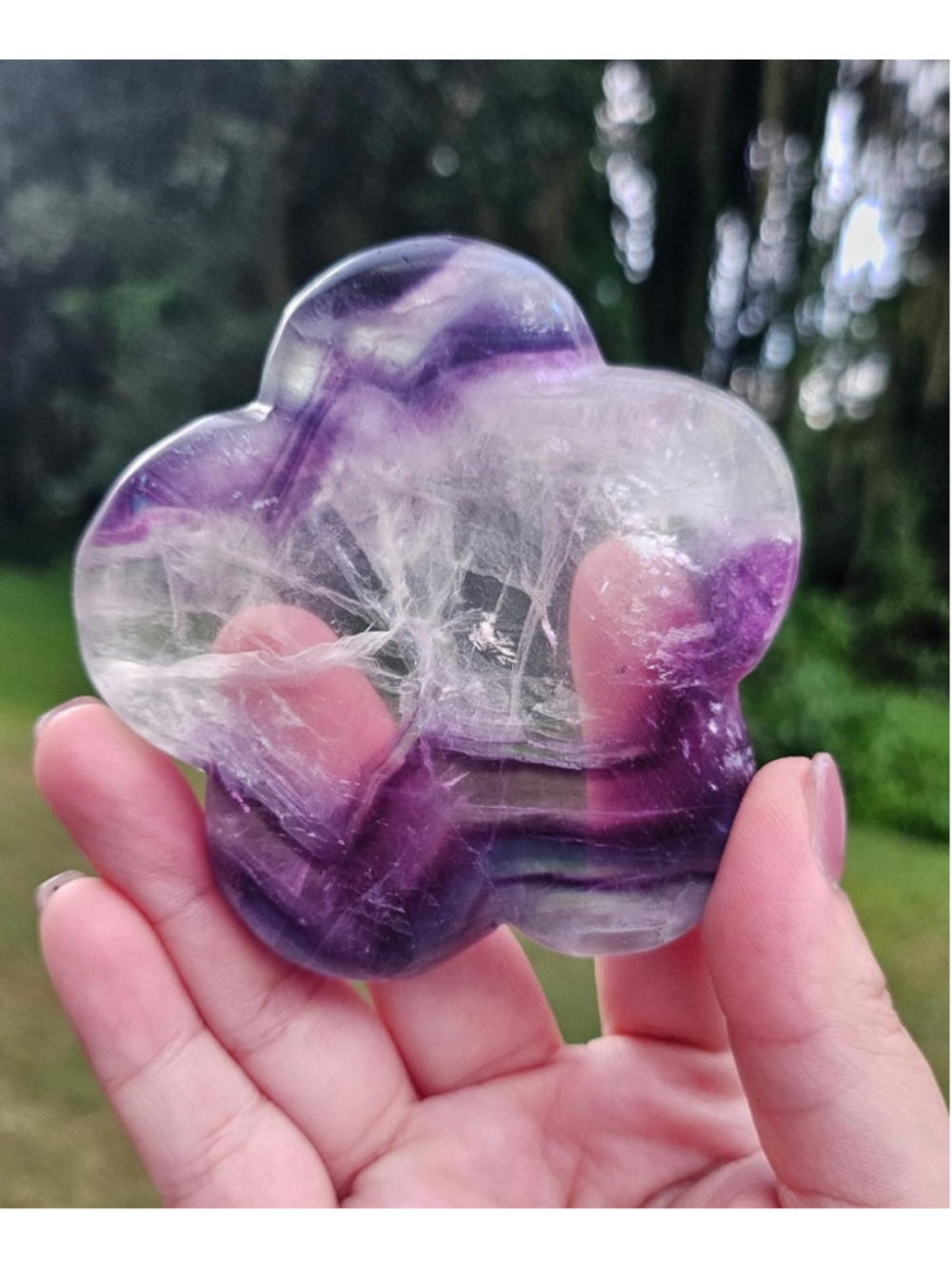 Fluorite flower bowl 3.2 in